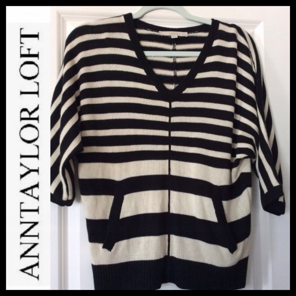 LOFT Nautical Striped Dolman Sweater